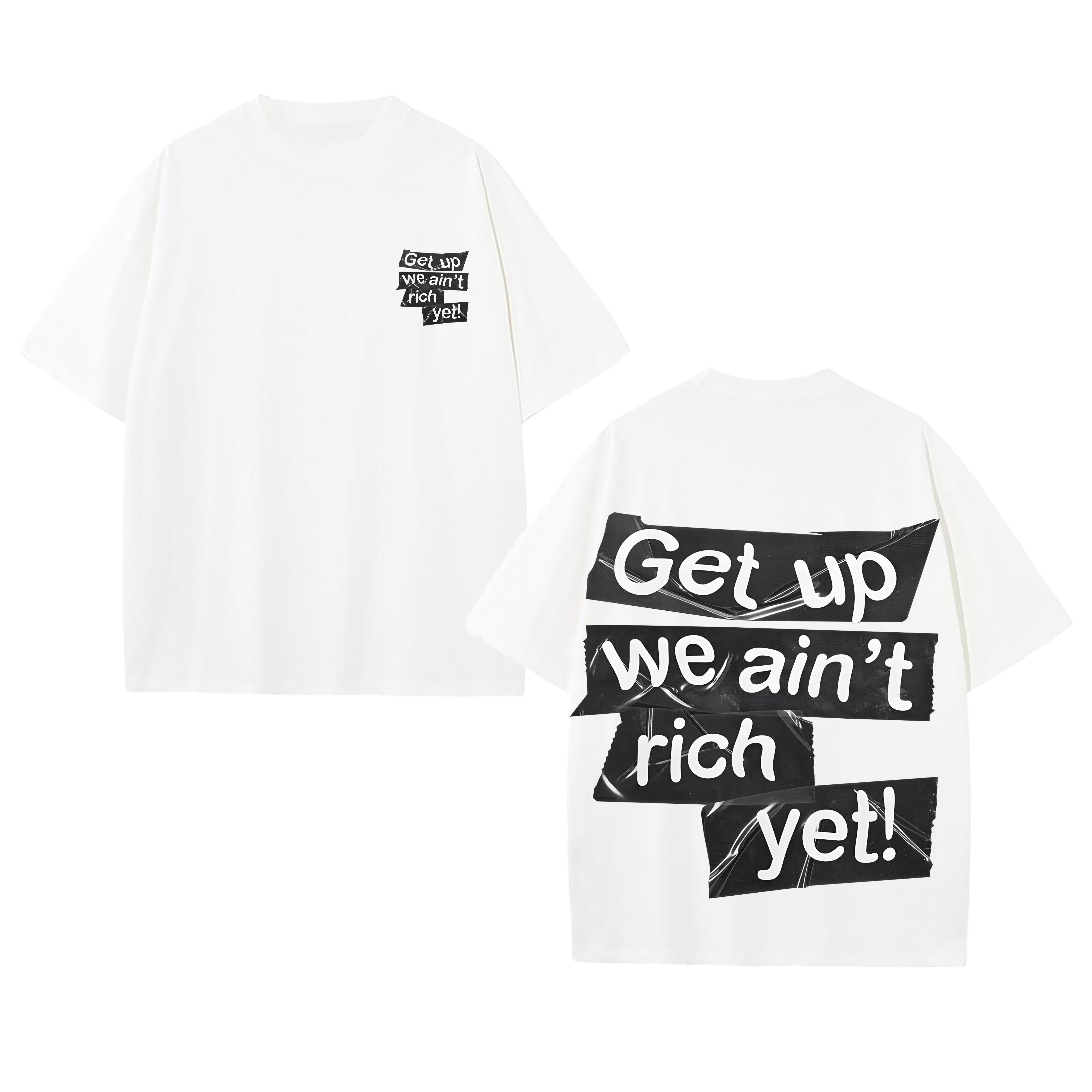 Heavy Cotton Printed Loose Casual Short-sleeved T-shirt